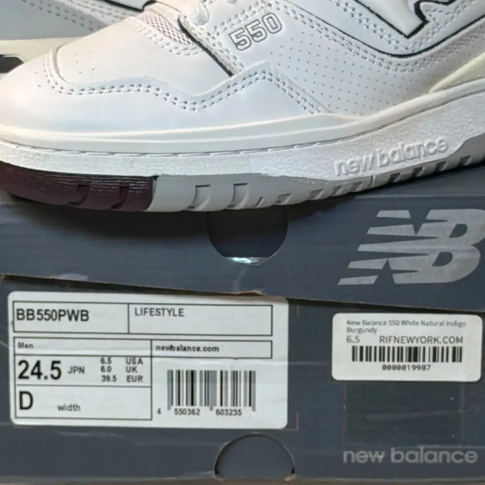 New Balance 550 White Indigo Burgundy | BB550PWB | 6.5M / 8W
